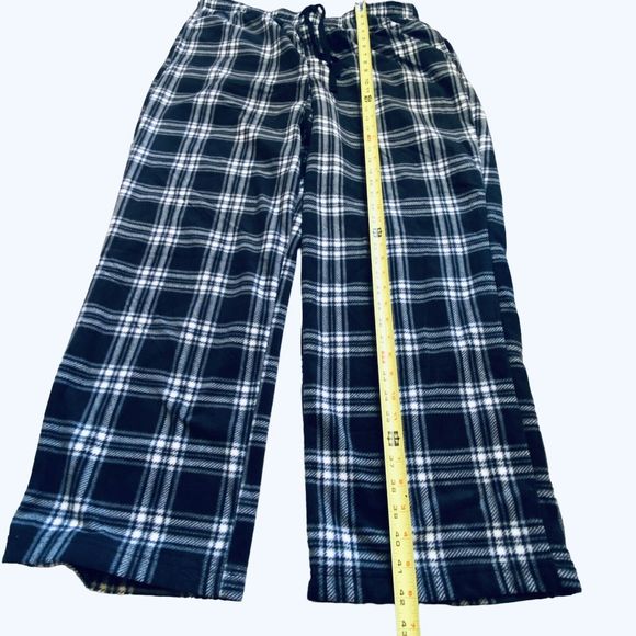 NWT Men’s Plush Fleece Lounge Pajama Pant Black/White/Gray Plaid Size XL - Picture 8 of 8